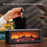 Ultrasonic Humidifier 150Ml Fireplace Aroma Machine 7 Color Flame Remote Control Auto off Timer for Home and Office Use