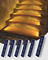 LED Step Lamp Stair Light Outdoor IP68 Waterproof Solar Light with Lens Anti-Theft Design Decor Lighting for Garden Deck Path