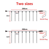 LED Meteor Shower Rain Lights Waterproof Falling Raindrop Fairy String Light for Christmas Holiday Party Patio Decor 30CM