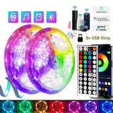 LED Strip Light RGB 1-30M 5050 15/LED USB Bluetooh Flexible Lamp Tape with Remote Control for TV Backlight Home Party Decoration