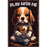Game Animal Neon Metal Signs Posters for Gamer Room Pub Bedroom Tin Sign Decorative Plaques Painting Wall Aesthetical Decoration