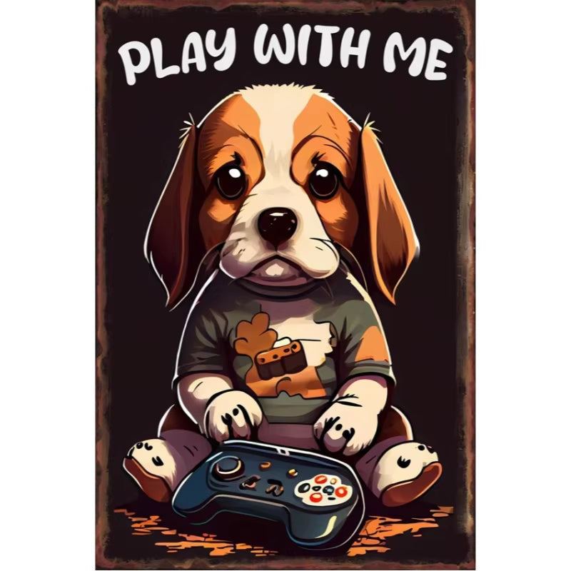 Game Animal Neon Metal Signs Posters for Gamer Room Pub Bedroom Tin Sign Decorative Plaques Painting Wall Aesthetical Decoration
