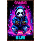 Game Animal Neon Metal Signs Posters for Gamer Room Pub Bedroom Tin Sign Decorative Plaques Painting Wall Aesthetical Decoration