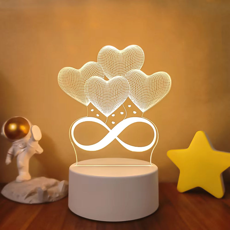 3D LED Lamp Creative 3D LED Night Lights Novelty Illusion Night Lamp 3D Illusion Table Lamp for Home Decorative Light