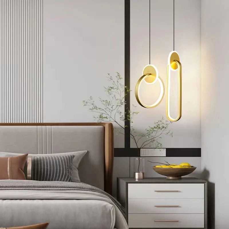 Room Decor Ring Lustres Lamparas Colgantes Para Techo Chandeliers Luminaria Suspension Pendant Lights Lamps Luminaire Suspendu