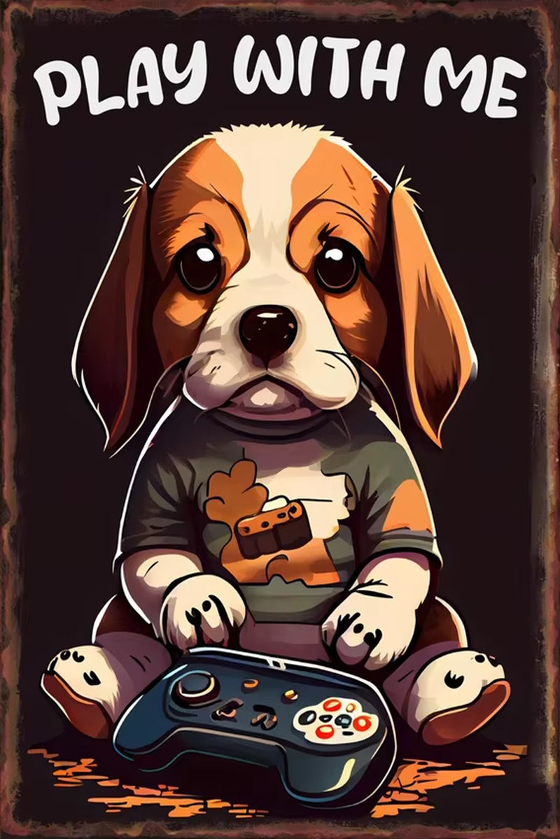 Game Animal Neon Metal Signs Posters for Gamer Room Pub Bedroom Tin Sign Decorative Plaques Painting Wall Aesthetical Decoration