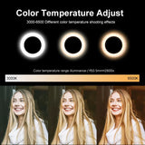 26CM LED Selfie Ring Light Multi-Function Dimmable Ring Light for Cell Phone Holder Camera Live Video Stream Makeup Youtube