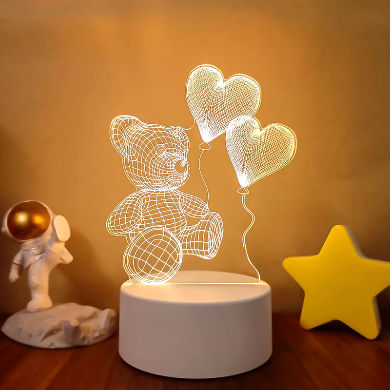 3D LED Lamp Creative 3D LED Night Lights Novelty Illusion Night Lamp 3D Illusion Table Lamp for Home Decorative Light