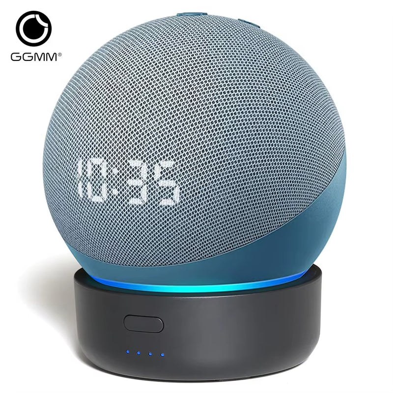 GGMM D4 D5 Original Battery Base Made for Echo Dot (4Th/5Th Gen) Charger Portable Battery Base for Amazon Alexa Smart Speaker