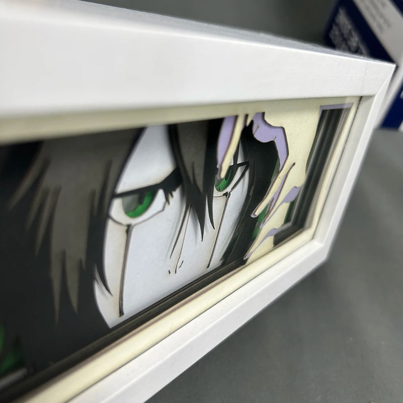 Anime Light Box Bleach Gamer Room Decorations for Men Manga Paper Carving Table Desk Lamp Anime Figures Ulquiorra Cifer Face Eye