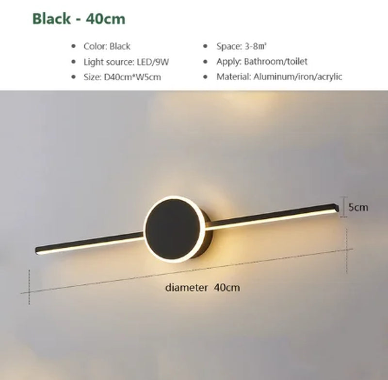 Modern LED Wall Lamps White Black Mirror Headlights Base Decor Walls Sconce for Bathroom Bedroom Living Room Indoor Lighting