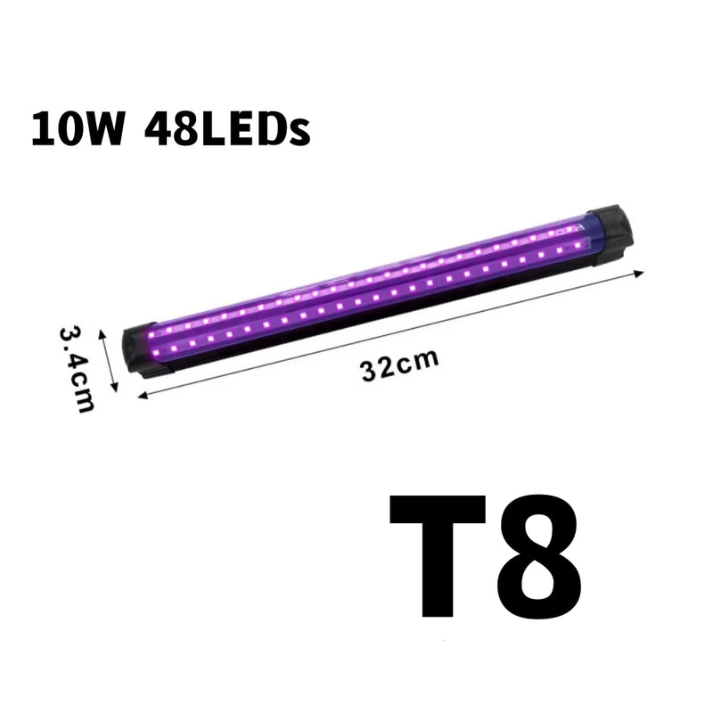 Black Light Tube 5W/10W USB EU/US Plug UV LED Black Light Lamp 395 Nm Black Light Bar Light Effect Party Light Stage Lighting