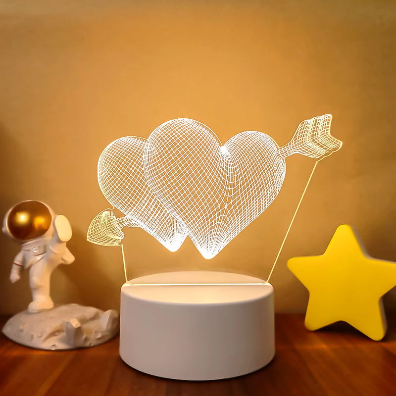 3D LED Lamp Creative 3D LED Night Lights Novelty Illusion Night Lamp 3D Illusion Table Lamp for Home Decorative Light