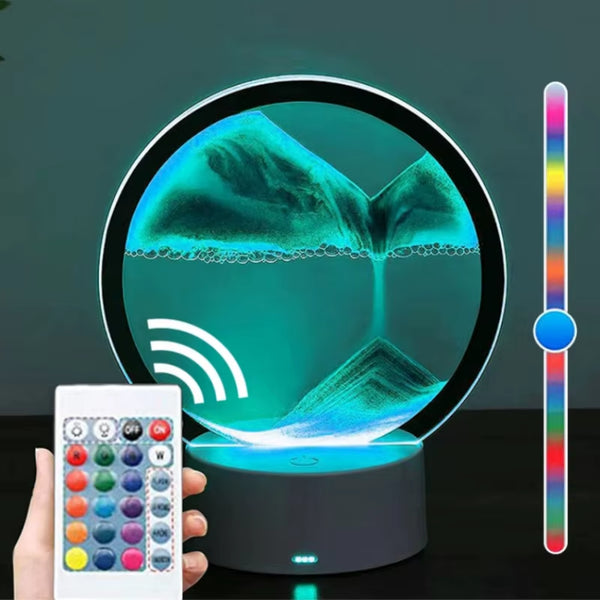 Creative Quicksand Night Light with 16 Colors USB Sandscape Table Lamp 3D Natural Landscape Bedside Lamps Office Home Decor Gift