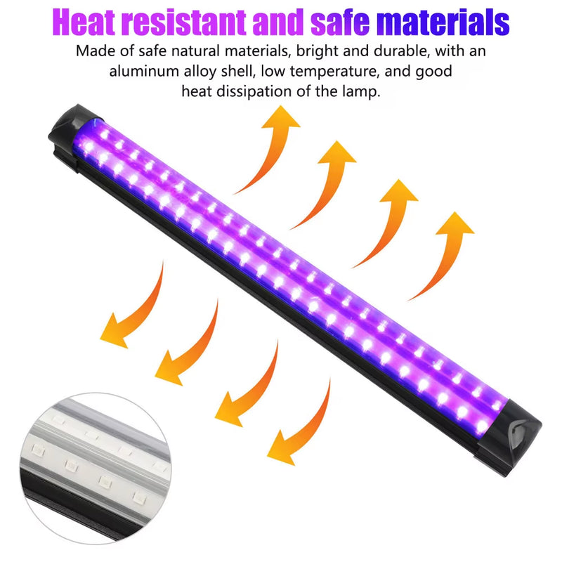 Black Light Tube 5W/10W USB EU/US Plug UV LED Black Light Lamp 395 Nm Black Light Bar Light Effect Party Light Stage Lighting