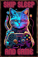 Game Animal Neon Metal Signs Posters for Gamer Room Pub Bedroom Tin Sign Decorative Plaques Painting Wall Aesthetical Decoration