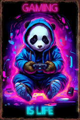 Game Animal Neon Metal Signs Posters for Gamer Room Pub Bedroom Tin Sign Decorative Plaques Painting Wall Aesthetical Decoration