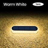 LED Step Lamp Stair Light Outdoor IP68 Waterproof Solar Light with Lens Anti-Theft Design Decor Lighting for Garden Deck Path