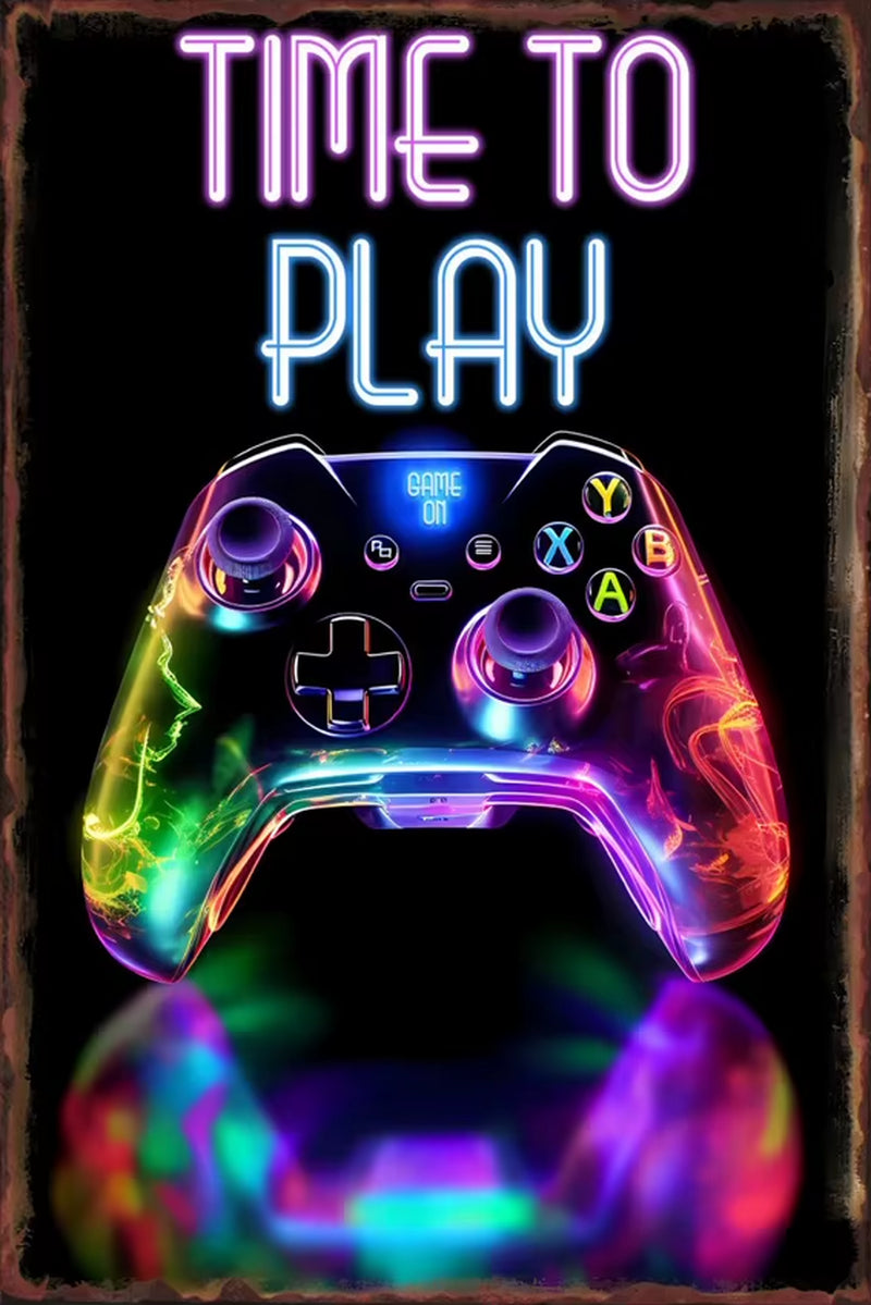 Game Animal Neon Metal Signs Posters for Gamer Room Pub Bedroom Tin Sign Decorative Plaques Painting Wall Aesthetical Decoration