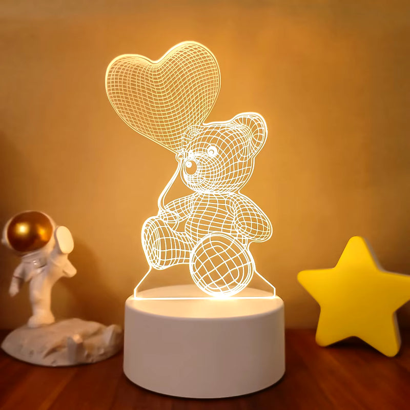 3D LED Lamp Creative 3D LED Night Lights Novelty Illusion Night Lamp 3D Illusion Table Lamp for Home Decorative Light