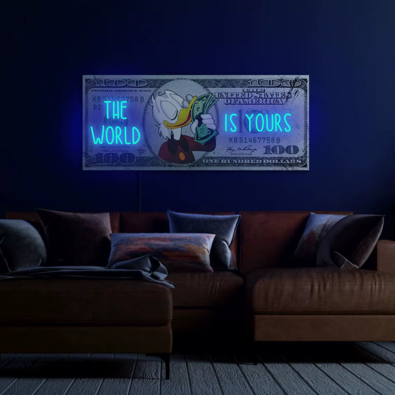 The World Is Yours Neon Dollar Art Neon Sign