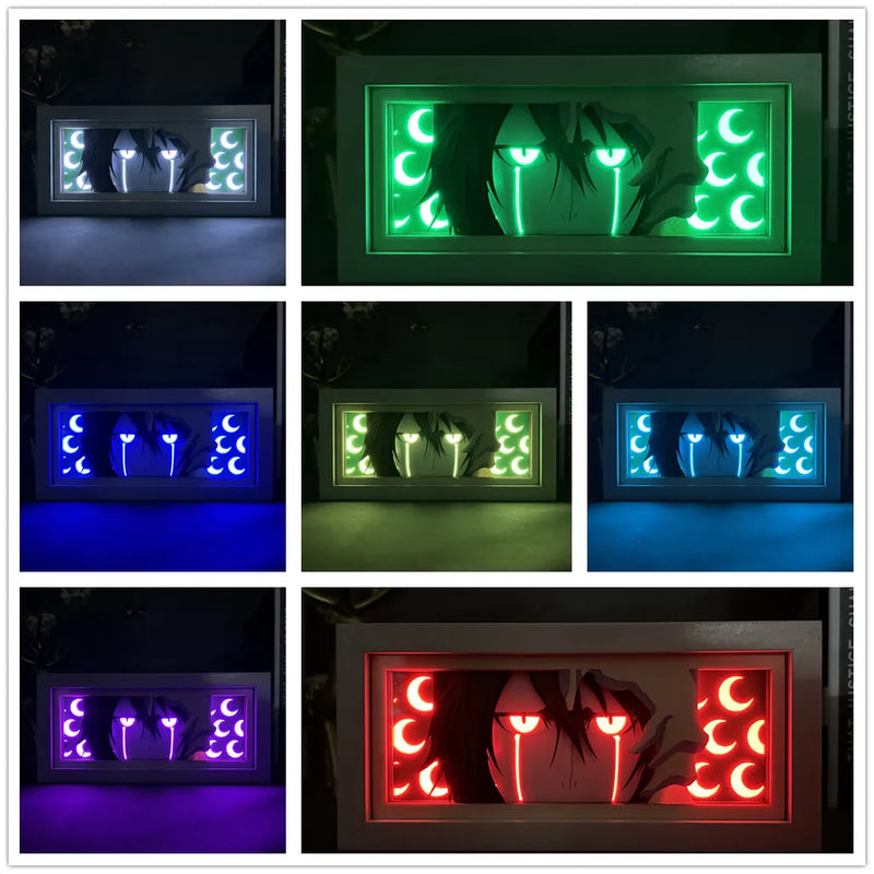 Anime Light Box Bleach Gamer Room Decorations for Men Manga Paper Carving Table Desk Lamp Anime Figures Ulquiorra Cifer Face Eye